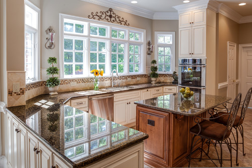 Tropical Brown Granite Kitchen Countertops Design Ideas